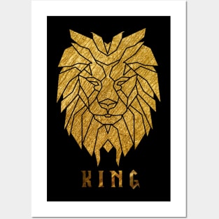 King Lion Golden Design Posters and Art